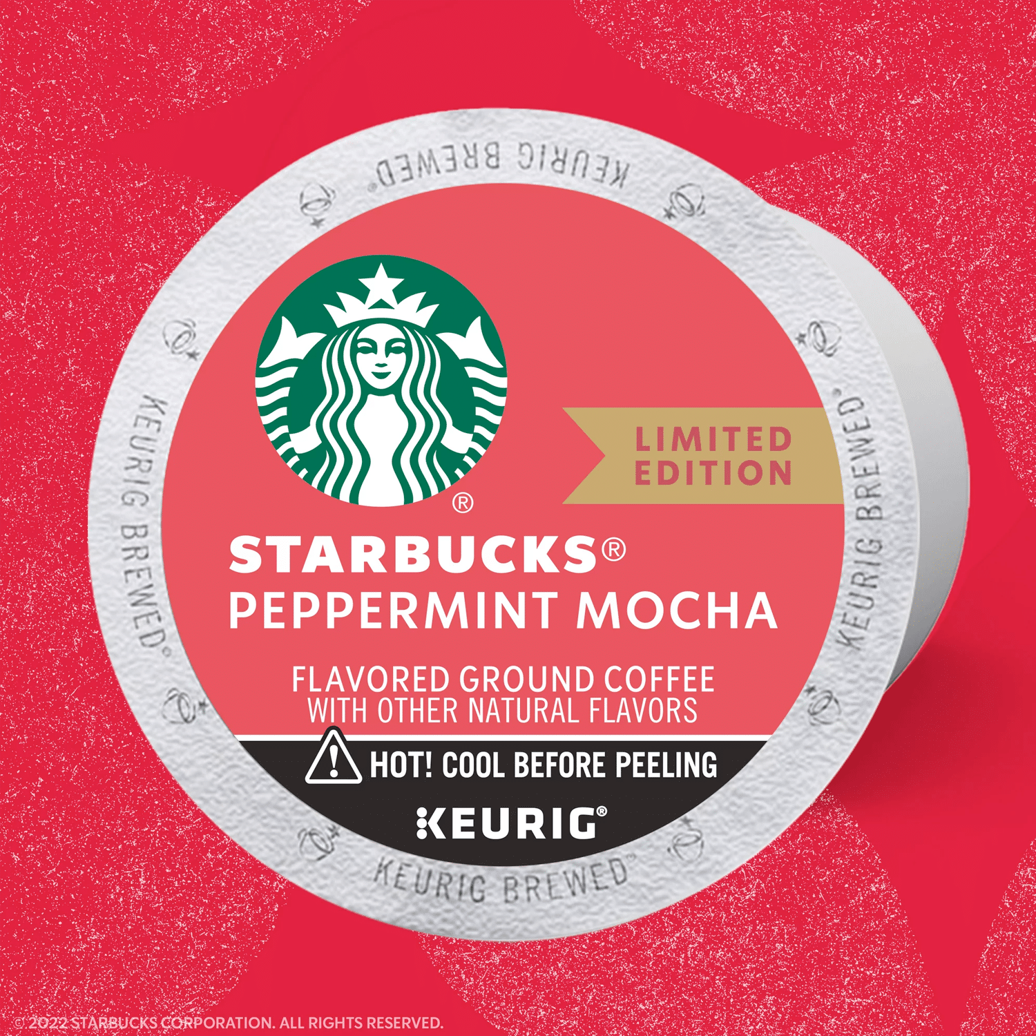 Starbucks Peppermint Mocha, Flavored K-Cup Coffee Pods, 100 Arabica, Naturally Flavored, Limited Edition, 22 ct 3 Starbucks Peppermint Mocha, Flavored K-Cup Coffee Pods, 100 Arabica, Naturally Flavored, Limited Edition, 22 ct - Image 3