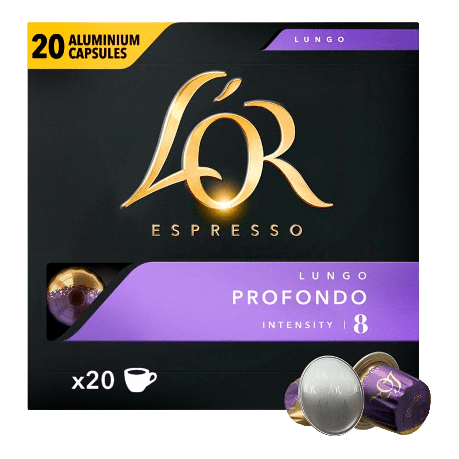 L'OR Espresso Lungo Intensity 8 Coffee Capsules 1 L'OR Espresso Lungo Intensity 8 Coffee Capsules
