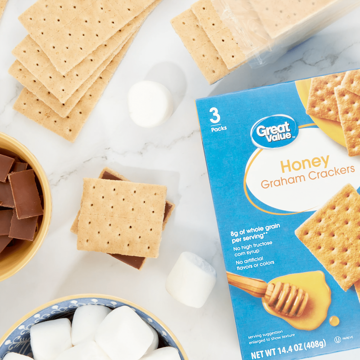 Great Value Honey Graham Crackers 2 Great Value Honey Graham Crackers - Image 2